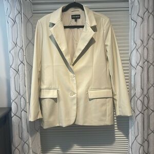 Steve Madden Women's Cream Blazer faux leather size large